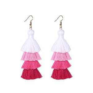 Jewelry - NEW! Pink Ombre Tiered Fringe Tassel Earrings Jewelry - NEW! Pink Ombre Tiered Fringe Tassel Earrings
